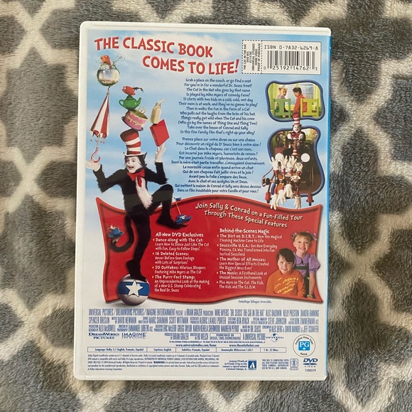 ⭐️3/20 Dr. Seuss’ The Cat in The Hat widescreen dvd movie - Picture 2 of 3